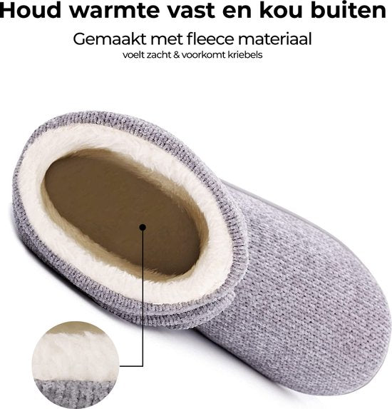 Hausschuhe Damen - Hausschuhe - Größe 40/41 - Grau - Rutschfest - Comfeet