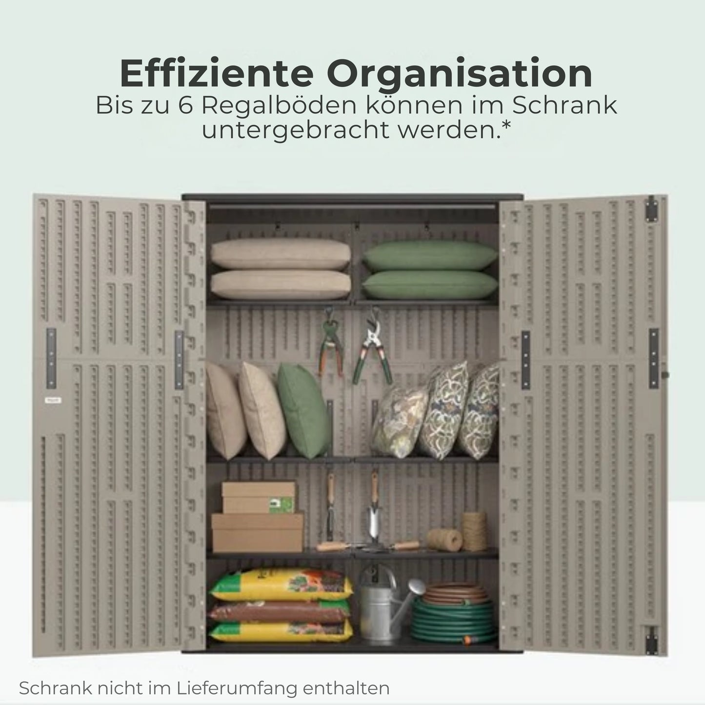 LifeGoods Regalset - Für Gartenschrank - 2 Stück - 25kg Belastbarkeit - Für LifeGoods Gartenschränke - 61,5 x 30 cm - Schwarz