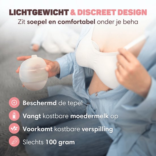 Vulpes Goods® Babycare - Leakshell - Muttermilchauffangbehälter - Milchauffangbehälter - tragbarer Becher - freihändig - Muttermilchauffangbehälter - Leakshell - Brustschale - Muttermilchauffangbehälter - BPA frei - 60ML Auffangbehälter