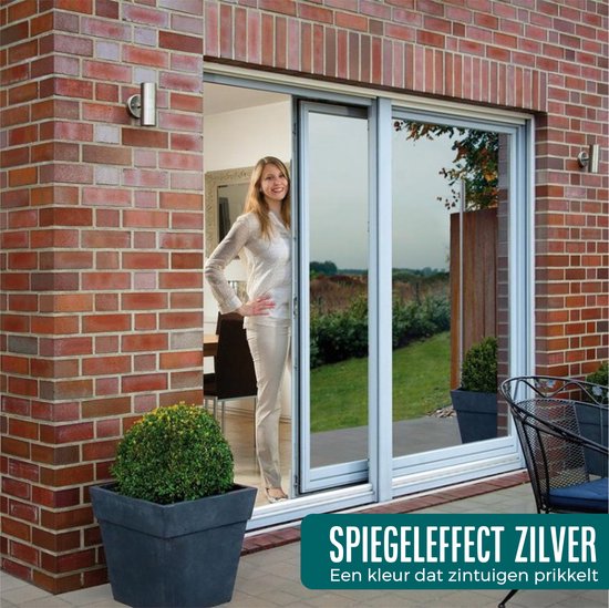 Homewell Insulating HR+ Fensterfolie 70x300cm - Statische Sonnenschutzfolie mit Spiegeleffekt - Silber (inkl. Rakel)