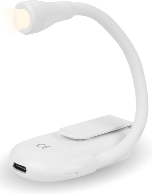 Nuvance - Leselicht - Klemmleselicht - Dimmbar - 3 Stufen - Leselicht für Buch - Wiederaufladbar USB C - 24 Stunden Lesevergnügen - Klemmlicht - für Kind & Erwachsene - Klemmlicht - Weiß