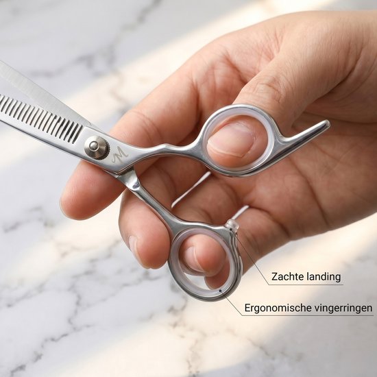 ProTrue Ausdünnungsschere Friseur mit Lederetui - Edelstahl Effileer Schere - Coupe Schere