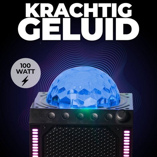 Denver Karaoke Set Kinder & Erwachsene - Disco Lights - Bluetooth - Inkl. Mikrofon - Lautsprecher Party Box - Party Box - BTM618