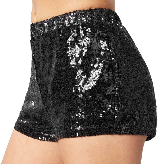 Dressforfun Faschingskostüm Pailletten Shorts Schwarz – Damen – Größe M