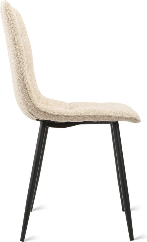 Multifurn - Esstischstuhl 'Yerevan' (Bouclé, Taupe, 2er Set)