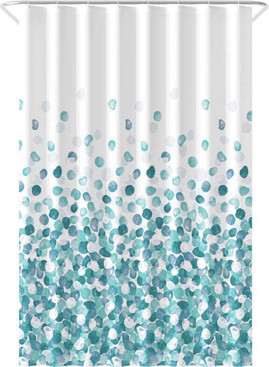 Loti Living Duschvorhang Anti-Schimmel - Ozean - Ringe inklusive - Wasserdicht - Polyester - Duschvorhang 120x200 cm