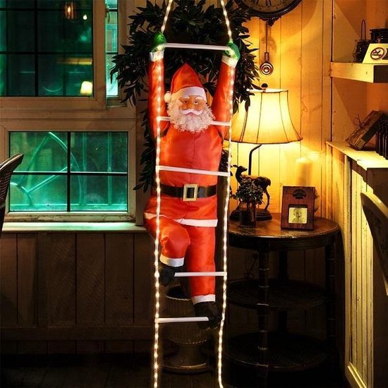 Weihnachtsmann auf Strickleiter - LED