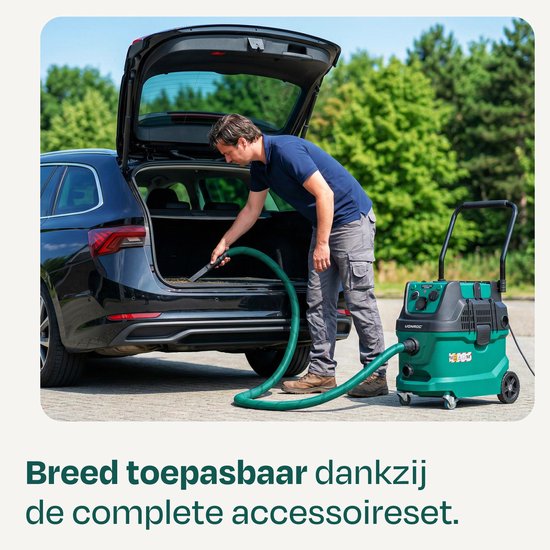 VONROC Nass-/Trockensauger - Klasse M - 1600W - 22kPa - Automatische Filterreinigung (Klopffunktion) - HEPA H14 - 40L Tank - Antistatikschlauch Ø35 mm
