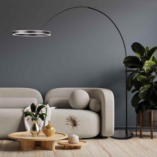 Steinhauer - Stehleuchte - Ringlux - schwarz - Metall - Bogenlampe - LED - 4130ZW