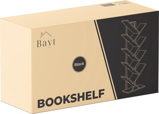 Bayt Bücherregal - Bücherregal - Industrieholz - Schwarz - 116x20x34 cm