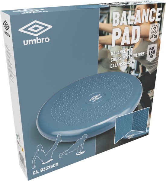 Umbro Balance Kissen - Ã˜ 33 CM - Erwachsene und Kinder - Wackelkissen - Blau