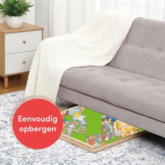 Diydash Verstellbares Puzzlebrett - Für 1000 Teile - Ergonomisches Design - Braunes Holz
