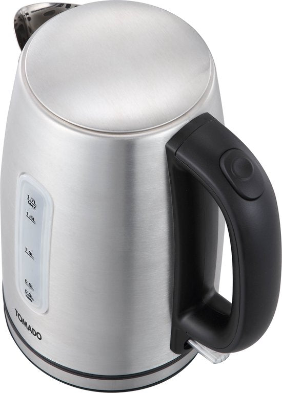 Tomado TWK1709S - Edelstahl-Wasserkocher - 1,7 Liter Fassungsvermögen - 2200W - Kalkfilter - Wasserstandsanzeige