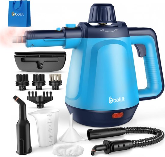 BOLLIT 1200W Dampfreiniger - Handdampfreiniger - 3,5 Bar - Handdampfreiniger - Fleckenreiniger - Dampfreiniger - Teppichreiniger - Dampfreiniger - Extra starker Dampfreiniger: Boden-, Sofa-, Küchen-, Bad- & Teppichreinigung - Inkl.
