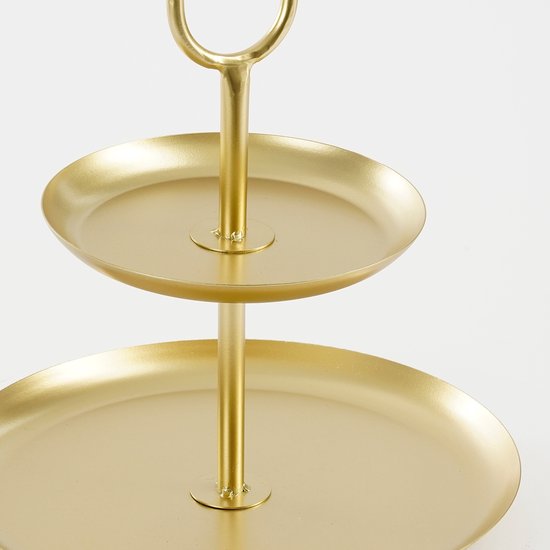 Mica Decorations Rama Etagere 2 Schichten - L28 x B28 x H36 cm - Metall - Gold