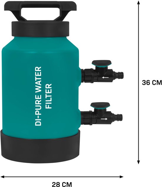 VONROC DI Reinwasserfilter - Deionisationsfilter - alternatives Osmosewasser - Inkl. 4,5L Mischbettharz, TDS-Meter, Schlauch und Fittings