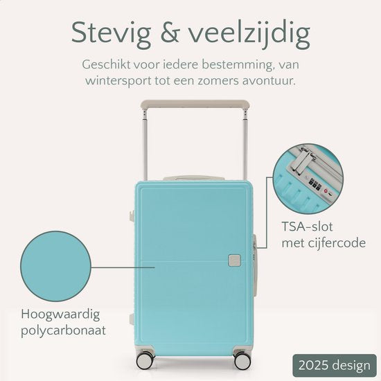 Skycases City Walker - 3-teiliges Kofferset | Leicht & Langlebig | 20, 24 & 28 Zoll | 360° Spinner-Räder | TSA-Schloss | Inklusive Schutzhüllen - Tiffany Blau