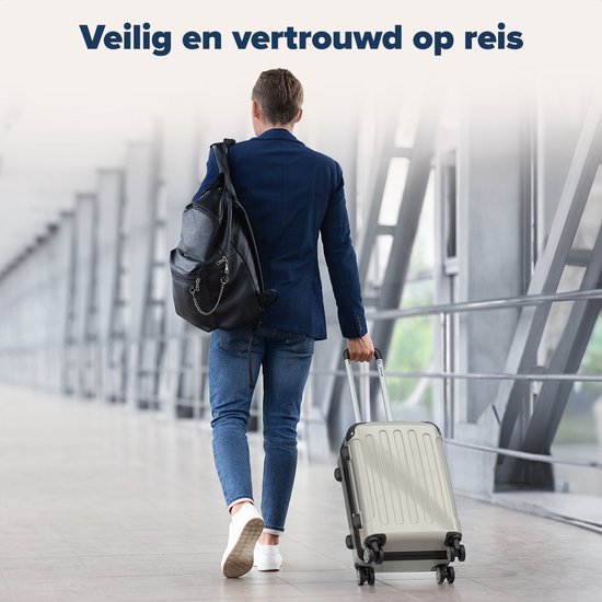 TRVLMORE Handgepäck Koffer - 45L - TSA Zahlenschloss - Leichtgewicht - erweiterbar - Trolley - 54x36x22cm - Champagner