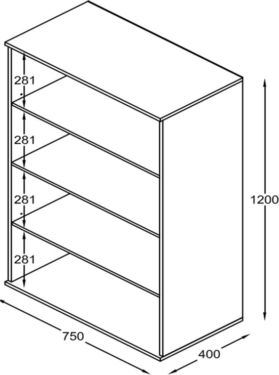 TheBestOf Furniture Kleiderschrank Kinderzimmer - Praktischer Aufbewahrungsschrank - 120 cm hoch - 4 Ablagefächer