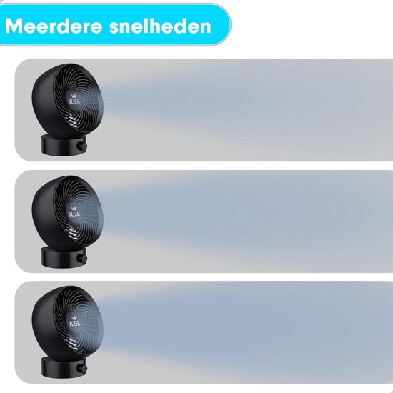 K&L Silent Fan - Tischmodell - USB betrieben - kippbar - Schwarz