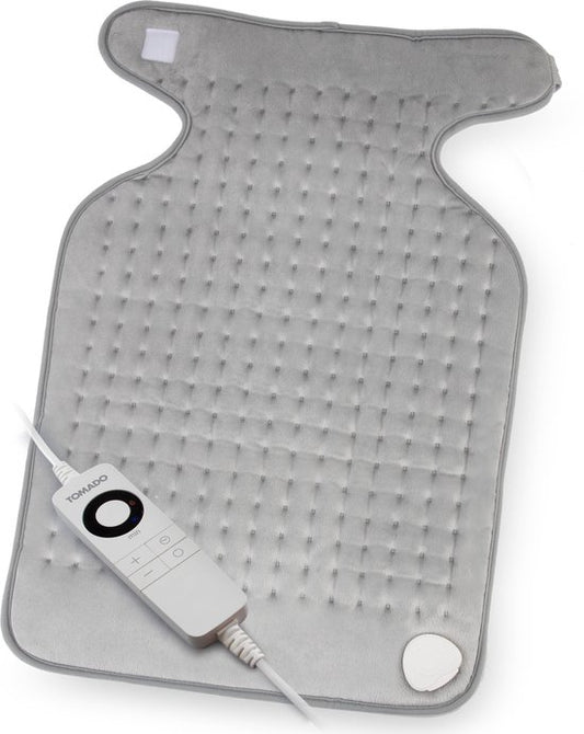Tomado THP0603G - Elektrisches Wärmekissen - 60 x 40 cm - Geeignet für Nacken, Schultern und Rücken - Grau
