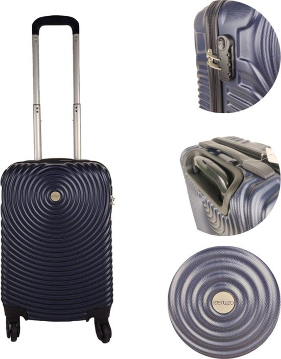 Ceruzo Handgepäck Koffer -Trolley - 28L- 51.5 cm - Blau - Spinner Räder 360°- Numerisches Schloss Reisekoffer