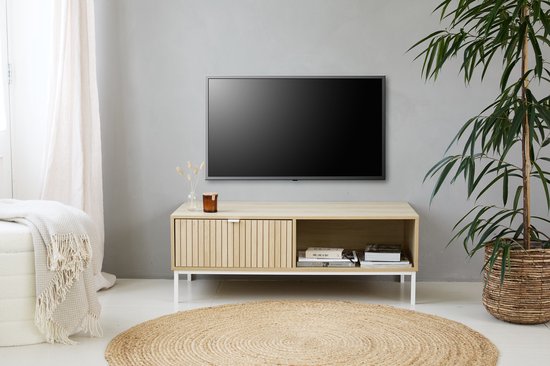 Lifa Living TV-Möbel Sorrento - MDF/Metall - Hellbraun - 110x40x50cm - Max. Belastbarkeit 25kg