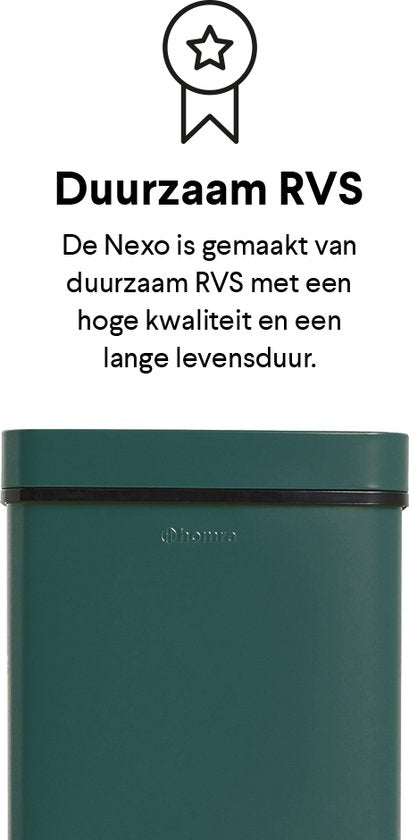 Homra NEXO Mülltrenner 3 Fächer - 72 Liter (2x12 + 48 L) mit Infrarotsensor - Edelstahl - Grün