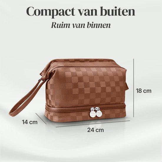 Skycases Travel Essentials - Kulturtasche und Make-up-Organizer - wasserdicht und kompakt - geeignet für Reisen und den täglichen Gebrauch - Unisex - Braun