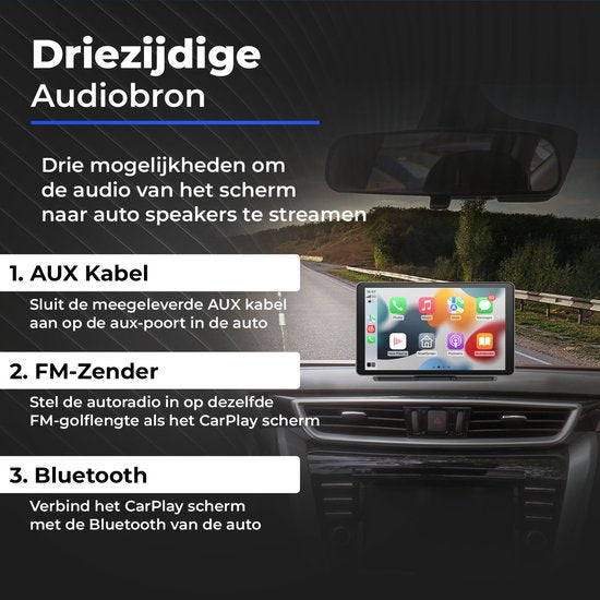 CarMe - CarPlay Bildschirm 7 Zoll - Apple CarPlay & Android Auto (Wireless) - Touchscreen - Auto-Navigationssystem