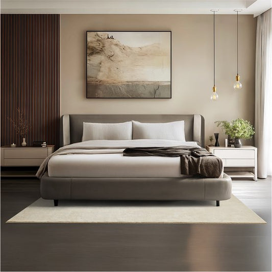 tectake® Kurzflorteppich -140 x 200 cm - Beige - Teppich für Wohnzimmer, Schlafzimmer, Esszimmer - Pflegeleicht und waschbar - Anti-Rutsch-Unterlage - Allergikerfreundlich - Verschiedene Größen und Farben