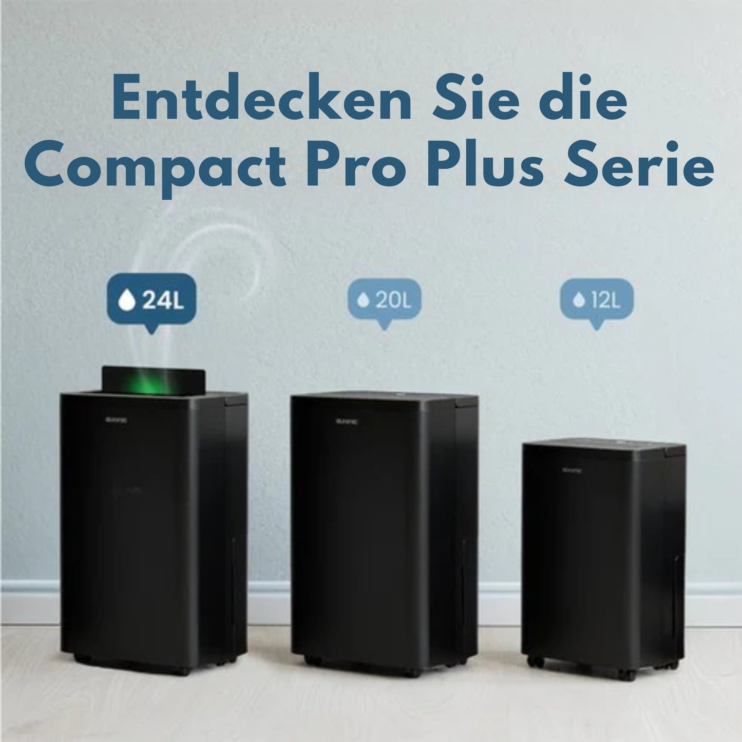 Auronic Luftentfeuchter - Compact Pro Plus - 24L - Schlafzimmer, Badezimmer, Wohnzimmer und Büro - Luftbefeuchter für Innenräume - Schwarz