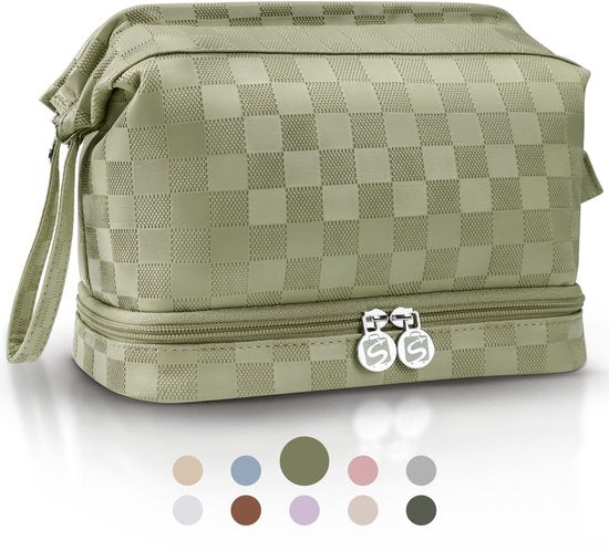 Skycases Travel Essentials - Kulturtasche und Make-up-Organizer - wasserdicht und kompakt - geeignet für Reisen und den täglichen Gebrauch - Unisex - Matcha Grün