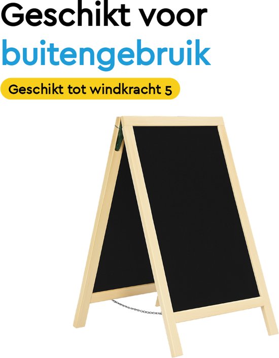 BRASQ Chalkboard Blank - 75x135 CM - Chalkboard - Werbeschild - Bürgersteigschild - Doppelseitig - für Innen und Außen - Gastgewerbe