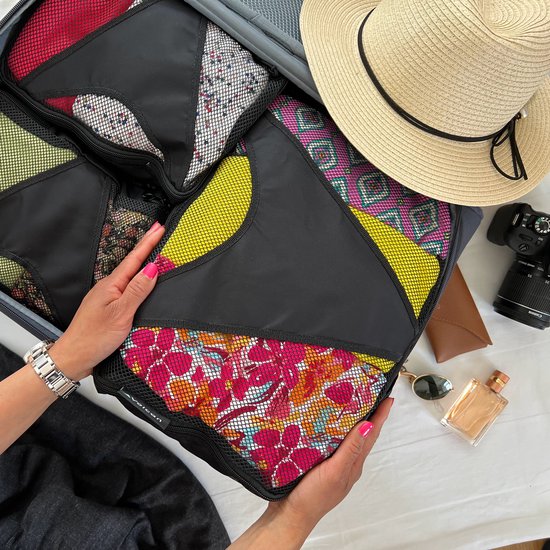 Volcan Packing Cubes - Kofferorganisationsset - 3er Set - für Rucksack & Koffer - Schwarz