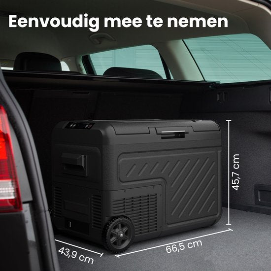 Auronic Electric Cool Box - Kompressor - Mit Rädern - 12V 230 Volt - Auto - 40L - Kühlbox - Schwarz/Grau