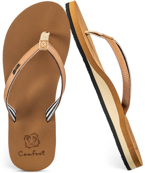 Comfeet Pantoffeln Damen - Sandalen - Braun - Größe 39
