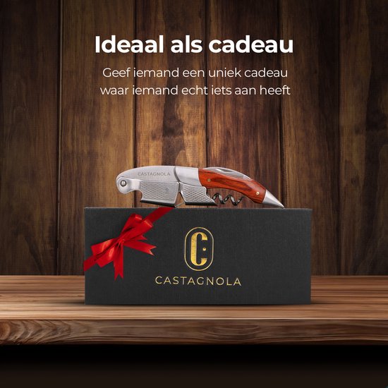 Castagnola Korkenzieher - Kelner Messer - Weinöffner - Flaschenöffner - Hebel - Deluxe - Pakka Holz und Edelstahl