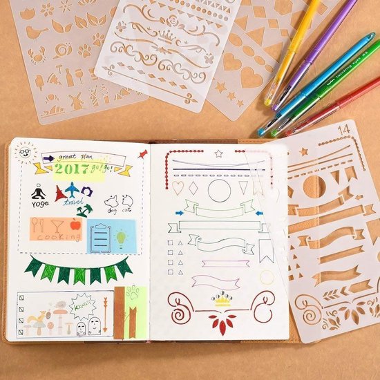 Happy Goods Zeichenvorlagen - 30 Stück - Handlettering - für Kinder - Erwachsene - Zeichenvorlage