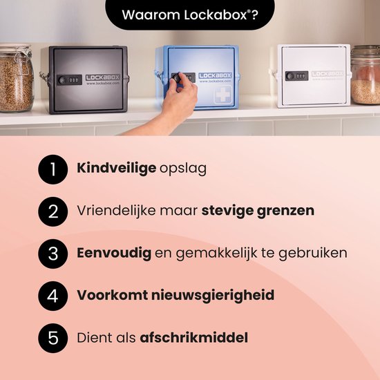 Lockabox One™ Aufbewahrungsbox mit Zahlenschloss - Abschließbarer Medizinschrank - Polycarbonat-Tresor - kühlschrank- und gefrierschrankgeeignet - 10,5 Liter - 31 x 21 x 17 cm