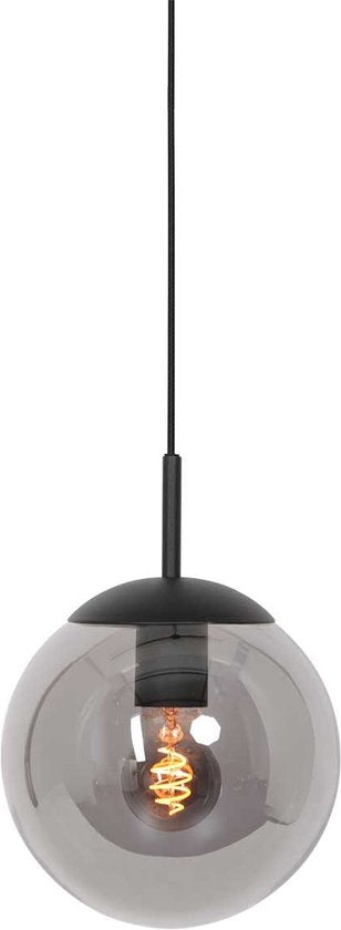 Steinhauer - Pendelleuchte - Bollique - schwarz - Glas Metall - Ø 30cm - E27 - 3498ZW