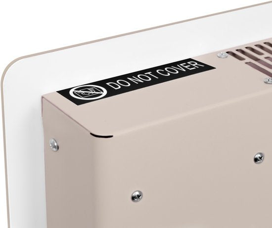 VONROC Luxury electric heater - Konvektorheizung mit Glasscheibe - 1000W/2000W- Beheizt Räume bis zu 24m2 - Gesteuert sowohl mit App (über Wifi) als auch manuell - Einstellbarer Thermostat und Timer - Beige