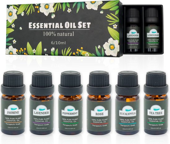 Soft & Silky - Ätherisches Öl - 6 Stück - 100% natürlich - Für die Haut geeignet - Diffusor - Fußbad - Sauna - Ätherisch - Duft - Öl - Öle