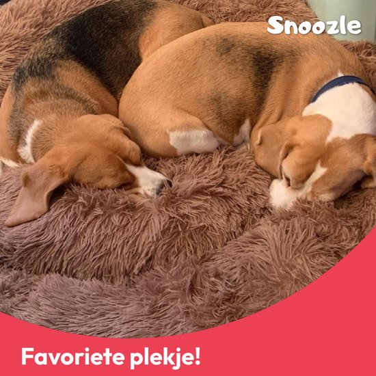 Snoozle Hundekorb - Superweich und luxuriös - waschbar - flauschig - Hundekissen - 70cm - Hellgrau