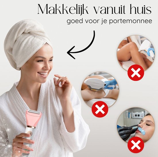 Sansbeauté® 2-in-1 Ladyshave - Elektrisch - Für Gesicht, Achseln & Beine - USB aufladbar