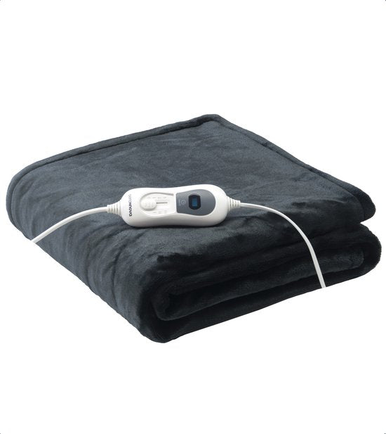 Seranova Electric Blanket Light - 160x120 cm - 1 Person Wärmedecke - Doppelseitiges Fleece - Kuscheldecke - Grau