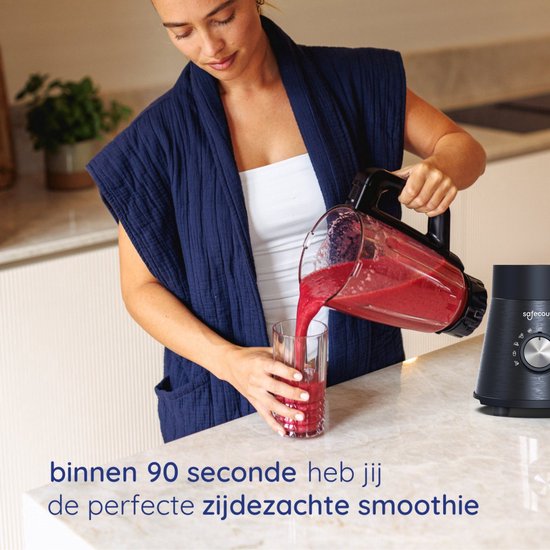 Safecourt Kitchen Hochleistungsmixer - 5 automatische Programme - Smoothie-Maker - 1300 Watt - Schwarz
