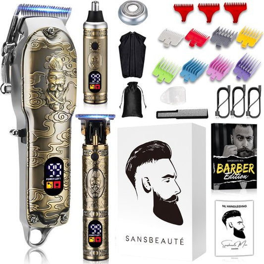 Professionelle kabellose 4-in-1 Haarschneidemaschine - Haarschneider Herrenkopfhaar - Cheveux Haar - Haartrimmer - Friseur Haar Maschine - Haarschneider - Trimmer Bart - Friseur Haarschneider - Friseur Buddha Trimmer - Barbier Set