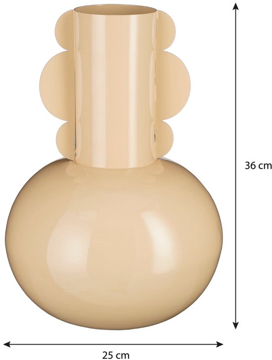 Mica Decorations Boyd Vase - H36 x Ø25 cm - Metall - Beige