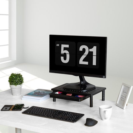 Auronic Monitorständer - Monitorträger - Bildschirmträger - Verstellbar - 37 x 23,5 x 10 cm - Metall - Schwarz